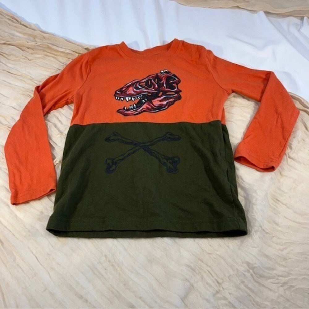 Wonder Nation Dinosaur Skull Dino Raptor Long Sleeve Shirt Boys Size 4‎ / 5